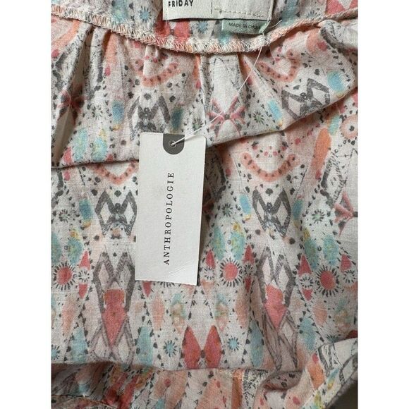 Anthropologie SATURDAY SUNDAY Cynthia Tiered Dress Women’s Size Medium Peach - Picture 6 of 10